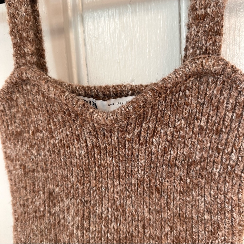 Zara Knit Brown Tank Top - Picture 6 of 12